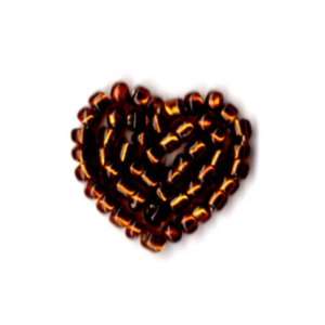 Venus Ribbon Iron On Beaded Heart Applique, 4 Piece , 3/4 Inch by 3/4 