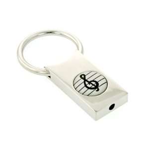  Silver plated treble clef Keyring. Made in the USA 