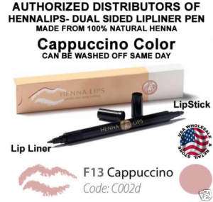 Henna Lips Pen Lip Liner Lipstick CAPPUCCINO Color USA  