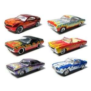  Set of 6 Muscle Car Garage Up In Flames 1/64 Series 1 