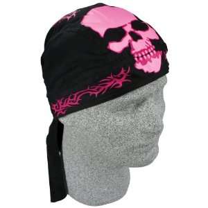 Zan Headgear Road Hog Flydanna , Color Pink, Style Tribal Skull 