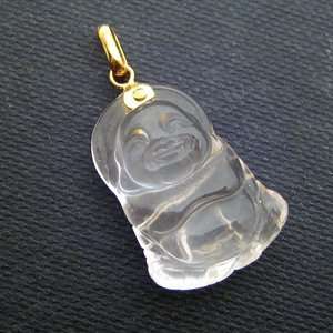 Rose Quartz Crystal Buddha Pendant