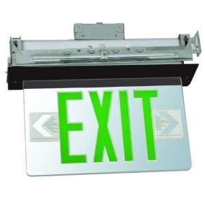 Morris Products 73337 Recessed Mount Edge Lit LED Exit Sign, Green on 
