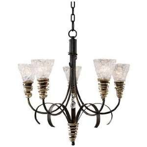  Equinox Black and Gold Finish 5 Light Chandelier: Home 