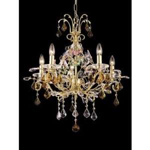   Inch Multicolored Harlow Chandelier with Gold Finish