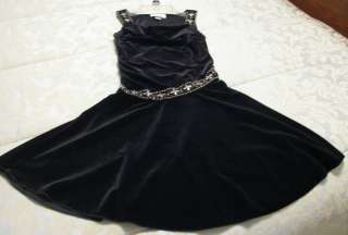   Black Velvet Girls Holiday/Christmas Formal Dress Size 7 NWOT  
