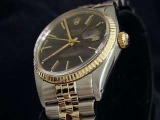 MENS 2TONE 18K GOLD/STAINLESS ROLEX DATEJUST DATE WATCH  