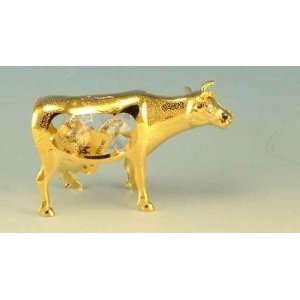  Cow Gold & Crystal Ornament