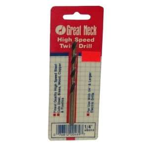 1/4 1PC CARD GREAT NECK HIGH TWIST SPEED DRILL AT 1.35 