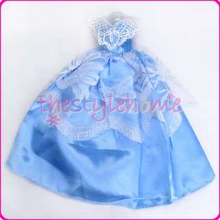 New Princess Wedding Evening Dress Gown for Barbie doll  