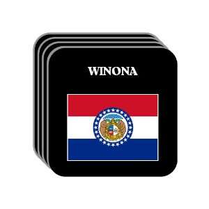 US State Flag   WINONA, Missouri (MO) Set of 4 Mini Mousepad Coasters
