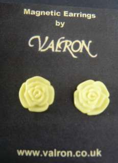 NEW ROSE EARRINGS IDEAL CHILDREN   EIGHT COLOURS   MAGNETIC, STUD AND 