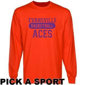  Evansville Purple Aces Orange Custom Sport Long Sleeve T 