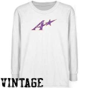  NCAA Evansville Purple Aces Youth White Distressed Logo 