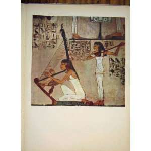   Painting Egypt Tomb Vizier Rekhmire Harp Lute Unesco