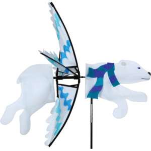 Winter Polar Bear Flying Wind Yard Garden Spinner  