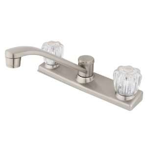   Twin Acrylic Handle 8 Kitchen Faucet without Sprayer, Satin Nickel