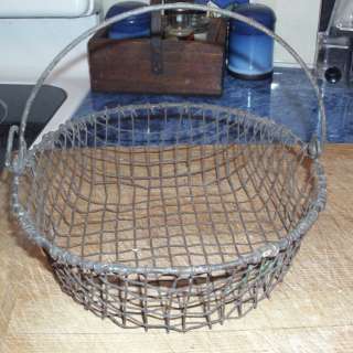 Antique Handmade Wire Basket Primitive Strainer 8 across  