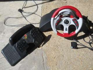 MadCatz MC2 6320 Racing Wheel & Pedals Playstation 1 2 PS1 PS2 Game 