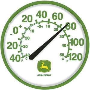  John Deere White and Green Shop Thermometer