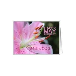 grandson Happy May Birthday  Lily May Birth Month Flower Card : Toys 