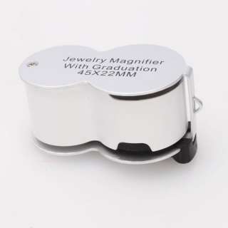 45x 22mm Glass Magnifying Magnifier Jeweler Eye Jewelry Loupe With 
