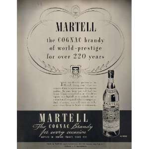  1936 Original Ad J & F Martell Cognac Brandy Bottle 
