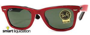 Rayban Wayfarer 2140 Red and Black Frame G 15 50mm Sunglasses  