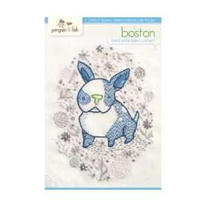 Penguin and Fish Embroidery Patterns Boston; 3 Items/Order 