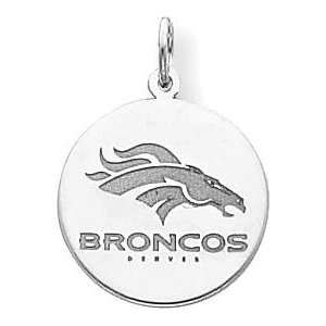  Sterling Silver NFL Denver Broncos Logo Charm: Jewelry