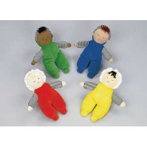   Factory Multi Ethnic Velour Baby Dolls   Set of 8: Office Products