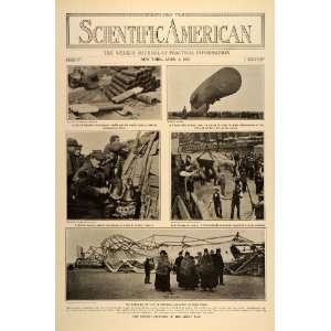   Zeppelin Wartime Great War Balloon   Original Halftone Print Home