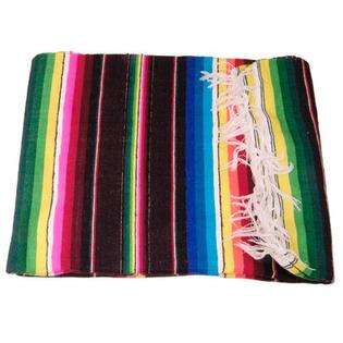 Mexican Blanket Black  Sercal Bed & Bath Bedding Essentials Blankets 