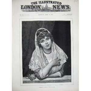   1890 Fiammetta Portrait Beautiful Young Woman Girl Art: Home & Kitchen