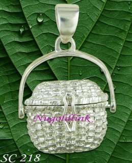 Nantucket Basket Movable Sterling Silver Openable Charm SC128  