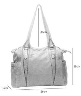   Sheepskin Leather Shoulder Tote Bag WB8196US Black Tan Brown Gray