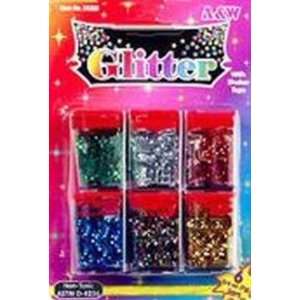    A & W Glitter Assorted Color Jars, 6 Count (6 Pack): Toys & Games