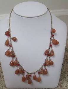 NWT Ann Taylor teardrop carnelian stone necklace  