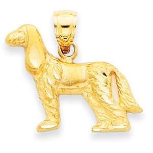  14k Gold Diamond cut Poodle Pendant Jewelry