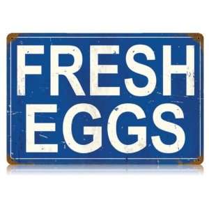  Fresh Eggs Food and Drink Vintage Metal Sign   Garage Art 