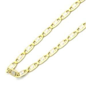    14K Two Tone Gold 3mm Valentino Chain Necklace 16 Jewelry