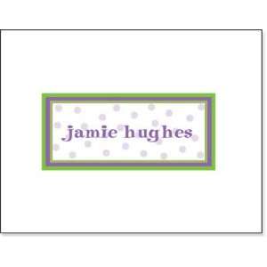   Folded Note Cards   Purple & Green Polka Dot: Health & Personal Care