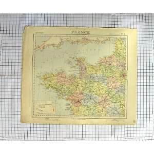   ANTIQUE MAP c1790 c1900 FRANCE ENGLISH CHANNEL PARIS