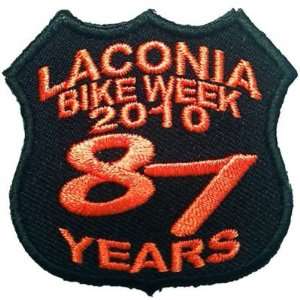  LACONIA Rally Orange 2010 87 Years Biker Vest Patch 