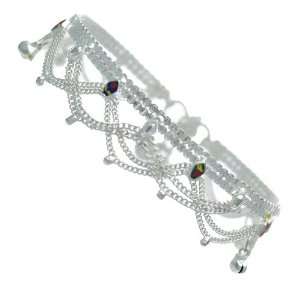  Ekata Silver Multi Coloured Ankle Chain Jewelry
