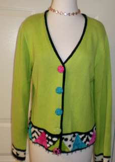 Chenille Accents~ LOVELY JACK B QUICK CARDIGAN W/BEADS & CHENILLE 
