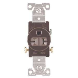  Cooper Wiring 20a 3wire Brwn Single Receptacle 1876b box 