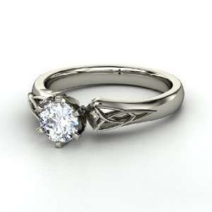  Fiona Ring, Round Diamond Palladium Ring Jewelry