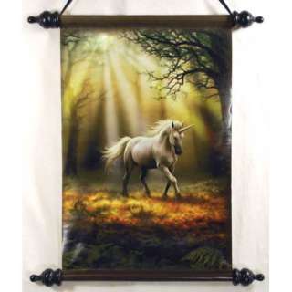 Glimpse of a Unicorn Wall Scroll/Banner by Anne Stokes  