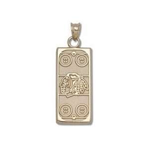  Chicago Blackhawks 5/16 Rink Pendant   Gold Plated Jewelry 